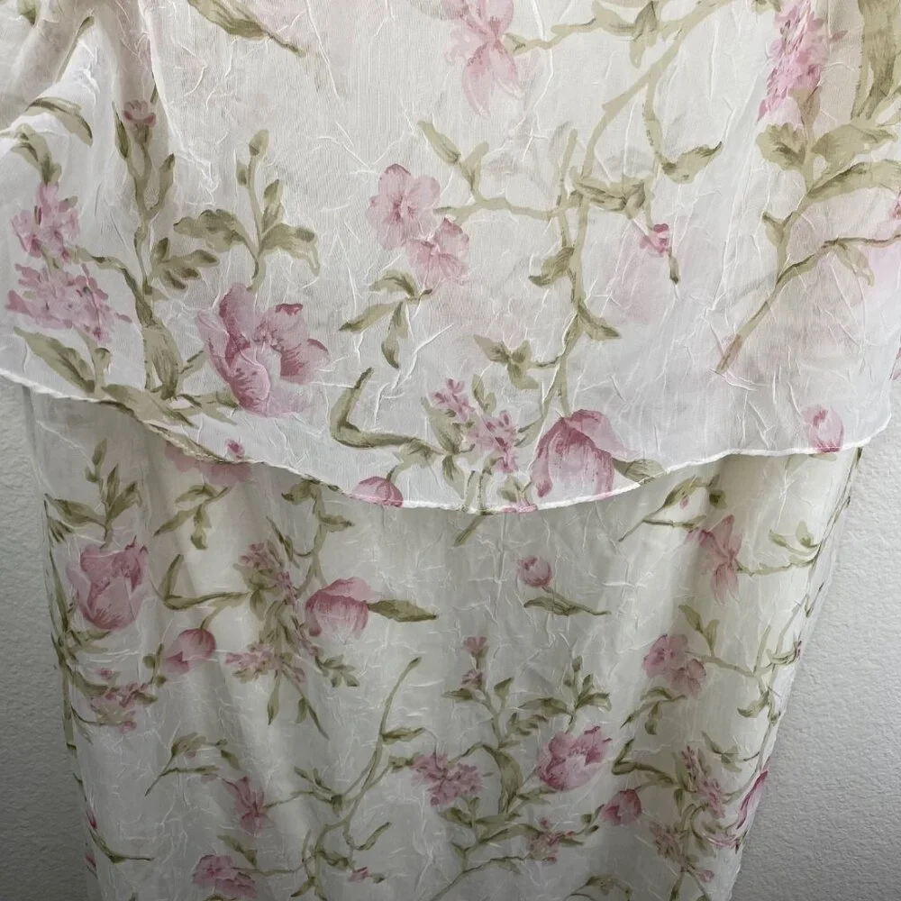 Ursula of Switzerland Dress White 18W Sleeveless Maxi Flora Romantic MOTB Whimsy - Picture 8 of 14